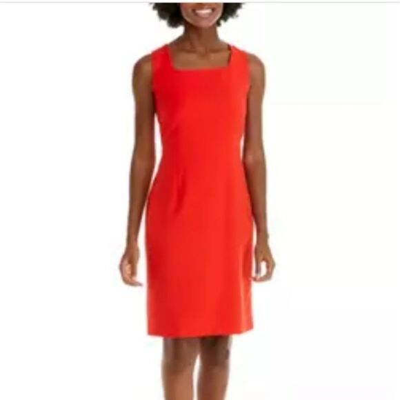 Kasper Stretch Crepe Sleeveless Lined Square Neck Dress Size 8P NWT - Picture 1 of 3